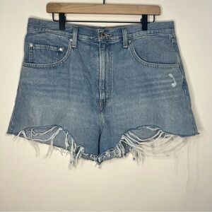 Levi's Silver Tab Shorts High Rise Denim Medium Wash Size 33 Festival Boho